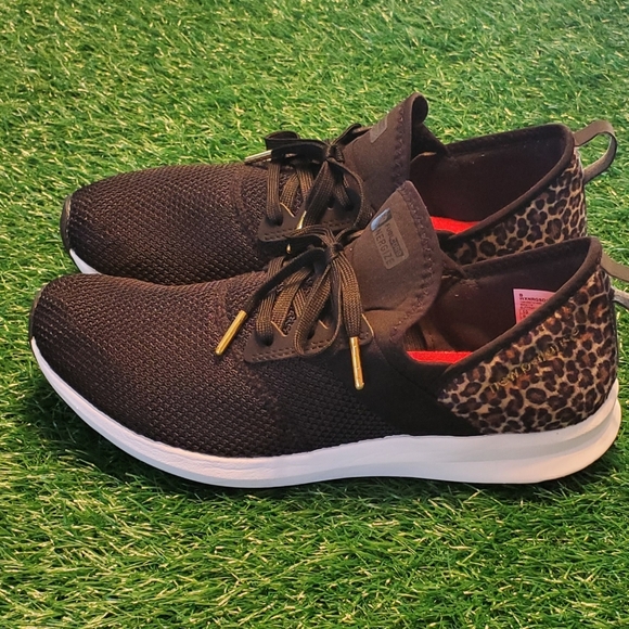 New Balance Shoes - New Balance FuelCore Nergize Black Leopard Accent Print Slip-On Sneakers Size 10